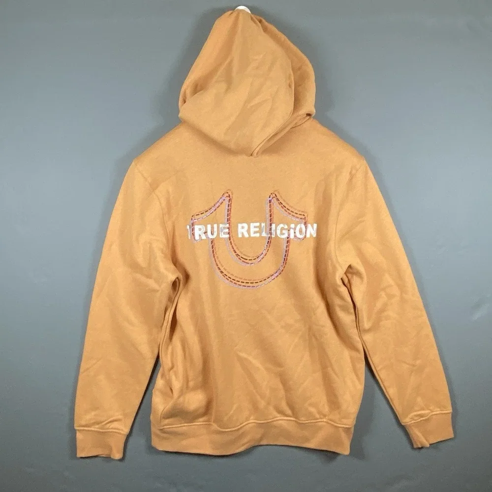 True Religion Core Zip Up Hoodie Mandarin Orange Medium Brand New
